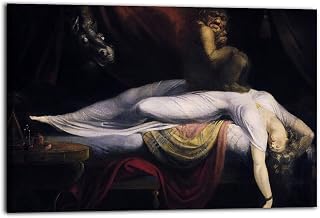 The Nightmare - Henry Fuseli Poster Canvas Wall Art Painting Print Room Aesthetic Decoration 08x12inch(20x30cm) Frame-style