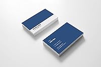 Vista 2 de Tarjetas de visita personalizadas de alta calidad de 3.5 x 2 pulgadas, 100 tarjetas, diseño personalizable con textura tejida y patrón de cheques