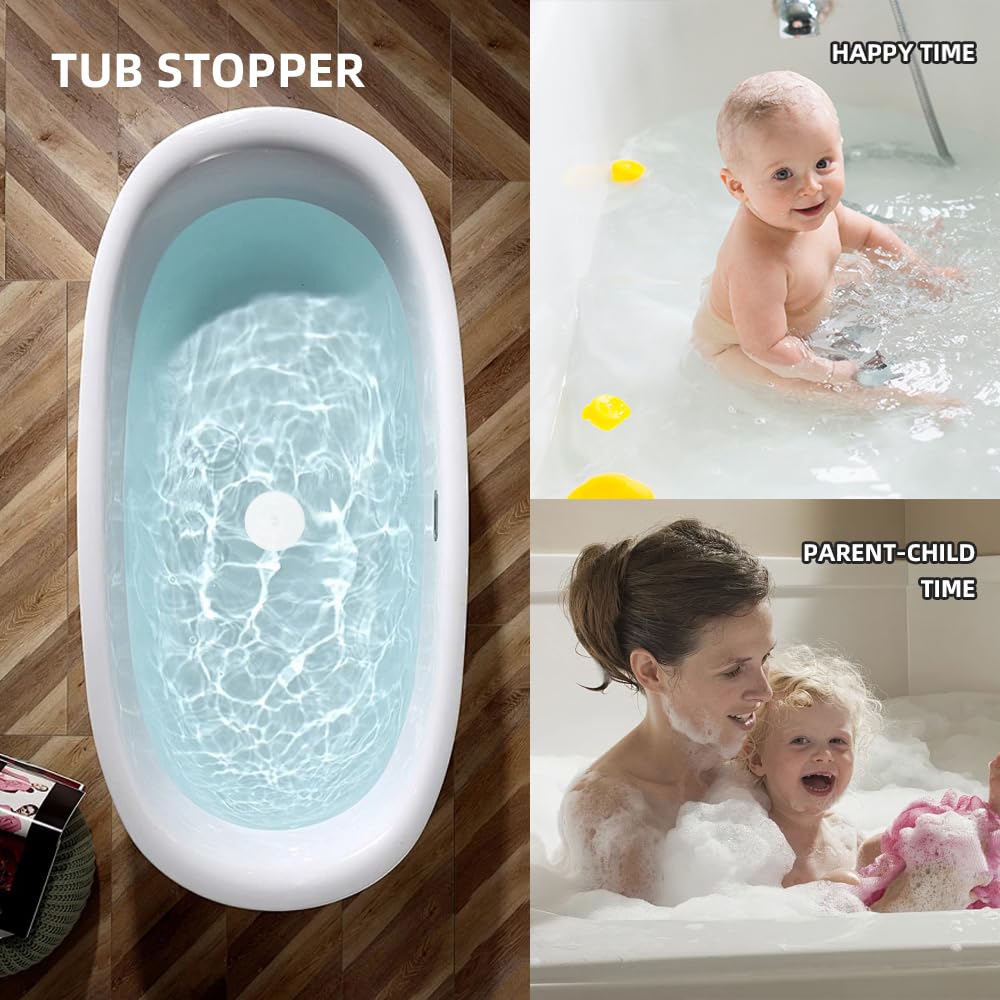 Tapón para bañera, 2 unidades, tapón de drenaje de bañera, tapón de drenaje de silicona grande de 6 pulgadas, tapón de pelo, cubierta de succión plana para accesorios de cocina, baño y lavandería