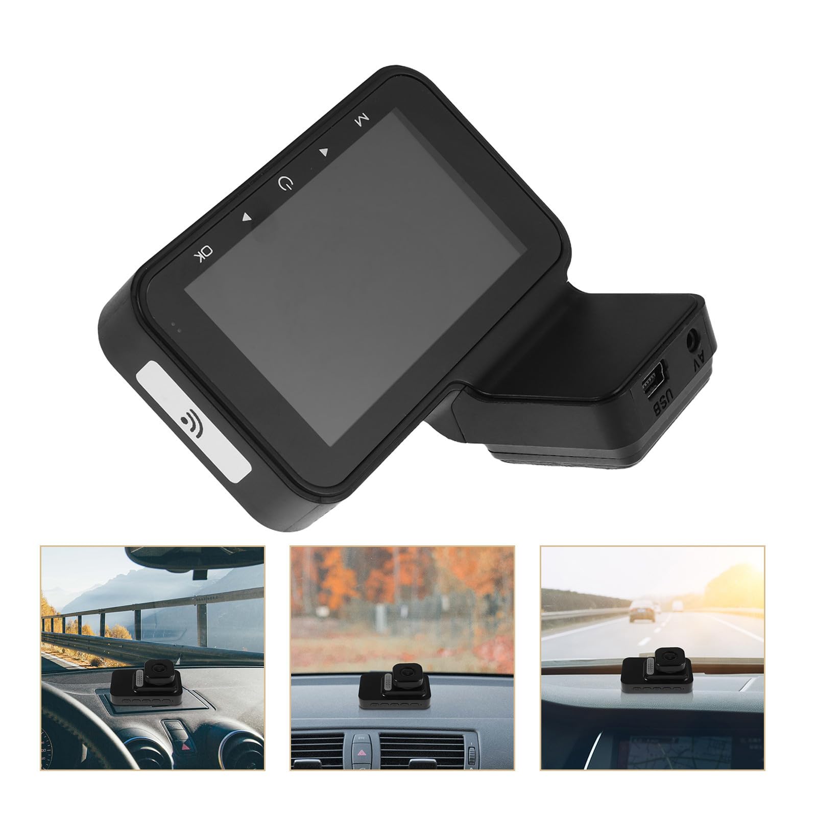 Dash Cam Doppia per Auto con Visione Notturna, Nero ABS
