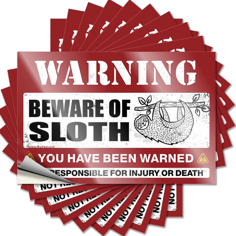 Quote Funny Kitchen Decor Waterproof Vinyl Sticker | Beware of Sloth Rock Bumper for Halloween DIY Projects(8X12CM)
