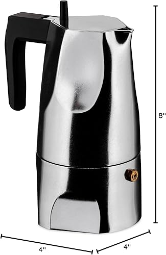 Miniatura 8 de Alessi Ossidiana MT18/3 - Cafetera de cocina Design de aluminio fundido y resina termoplática, 3 tazas, color negro