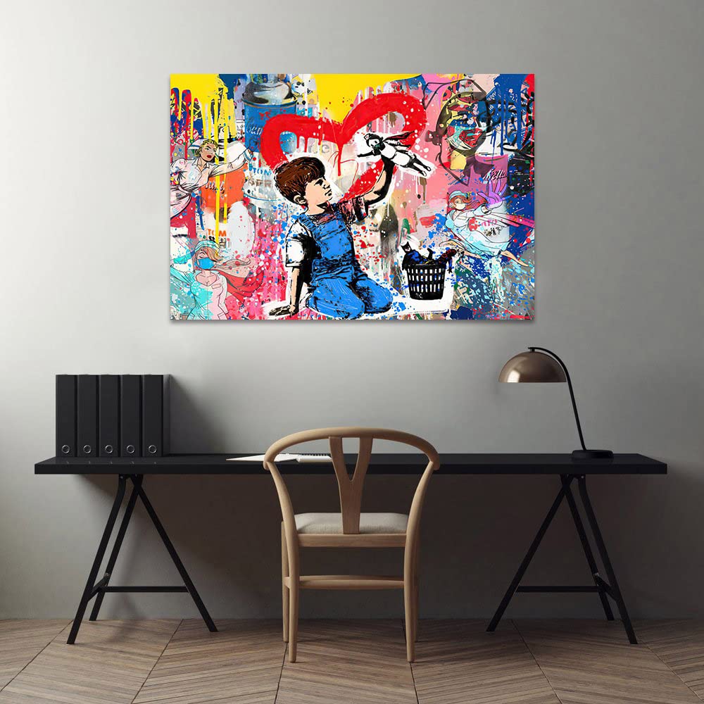 ストリートアート 子供とおもちゃの絵画 Amazon.co.jp: Banksy グラフィティ ストリートアート 小さな子供