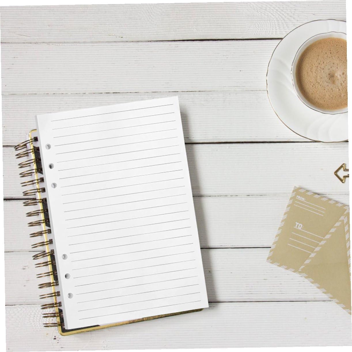 A5 Nachfüllpapier für 6-loch Notizbücher, 240 Blatt Weißes Papier | Lose Blätter zum Einlegen, für Buchführung und Journaling, Glattes Schreibpapier