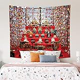 Qinunipoto タペストリー 雛人形 雛祭り 3月3日 桃の節句 和風 180x160cm 家/お店 壁飾り 大判 おしゃれ インテリア 飾り 多機能 装飾布 部屋 雰囲気転換 新居お祝い 個性プレゼント ポリエステル製