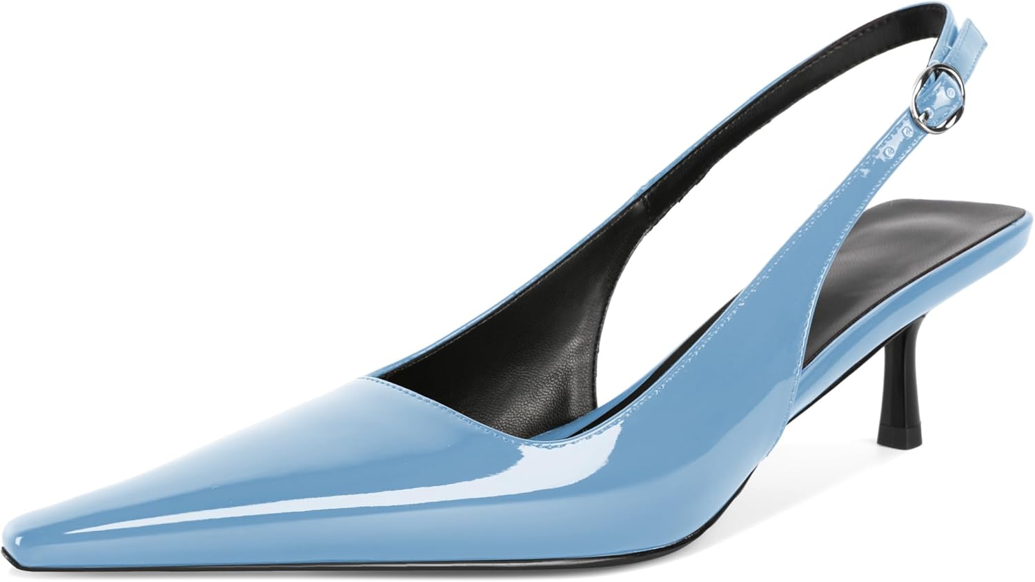 Soireelady Womens Pointed Toe Slingback Heels Kitten Low Heel Pumps Party Dress Shoes 2 Inch