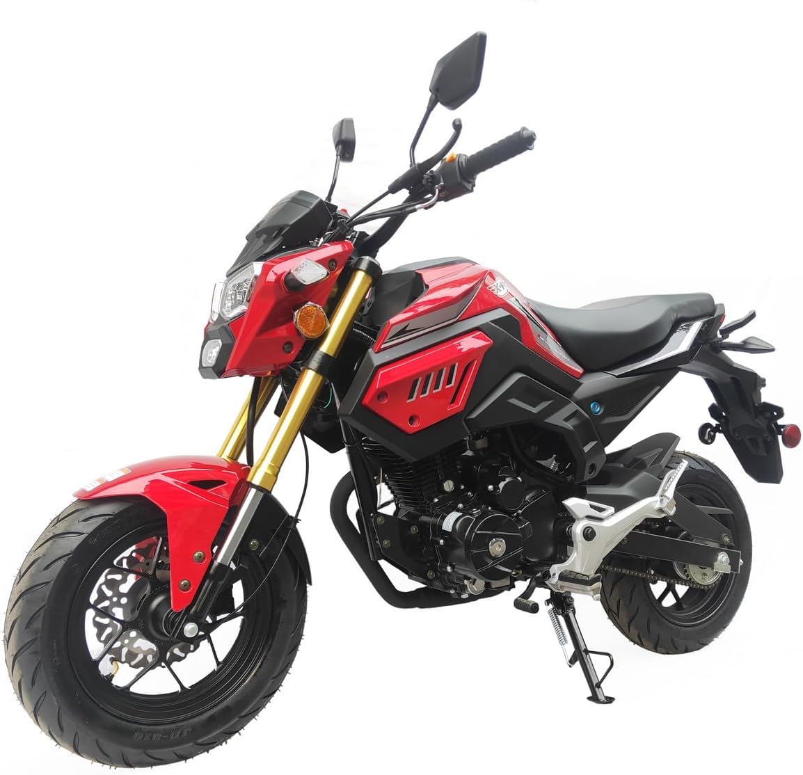 X-PRO Vader 150 Street Motorcycle with 5-Speed Manual Transmission, Electric/Kick Start! 12" Wheels! (Red)