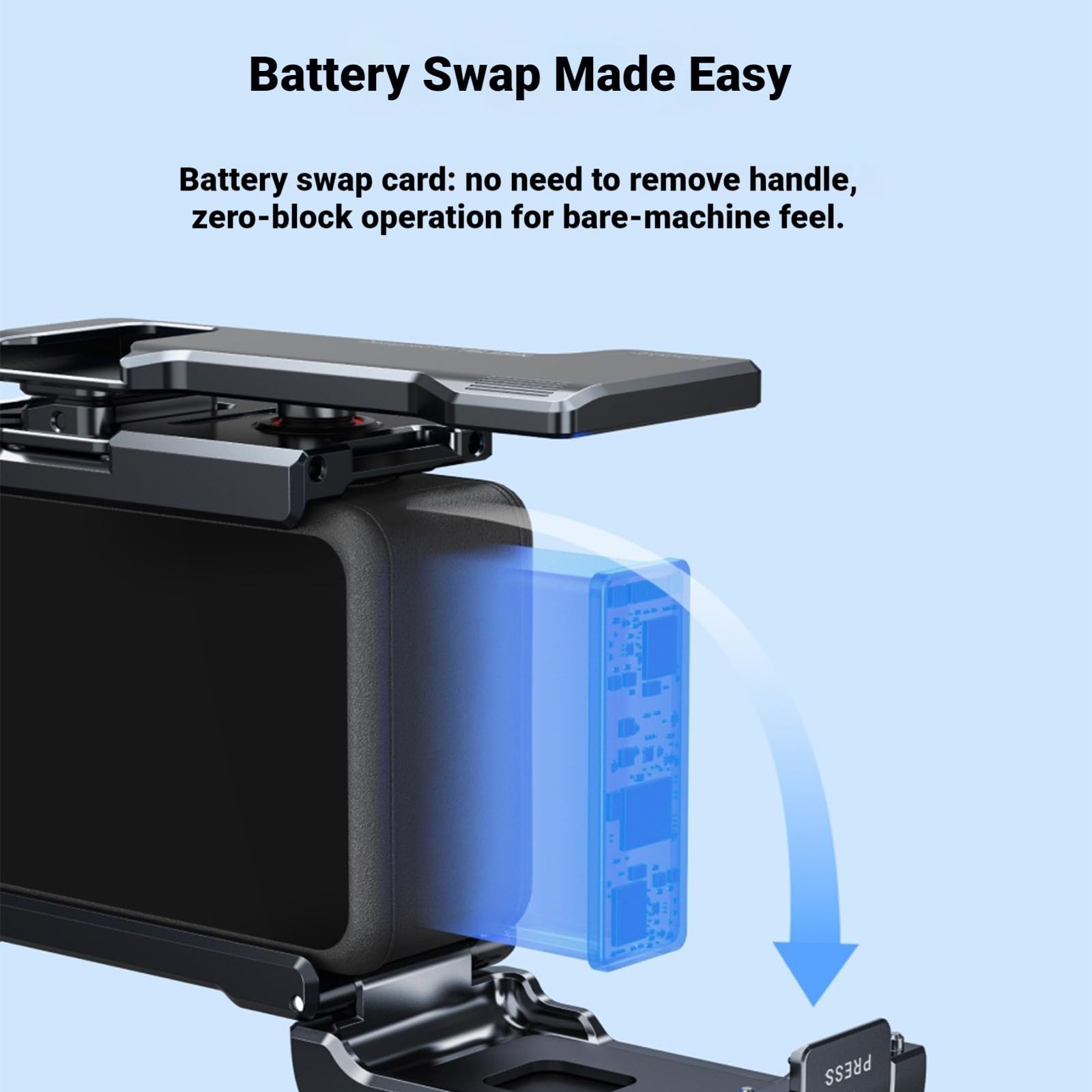 Set portatile con manico ergonomico e gabbia per fotocamera Action 6 Camera da 1/4 foro convertibile in treppiede in miniatura per una presa flessibile da strada