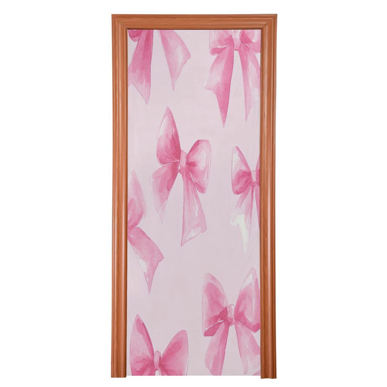 FLildon Watercolor Bows Door Cover Decoration, Party Accessory Porch Decor for Festive Ornament Room Door Covers 36 x 98 Inch