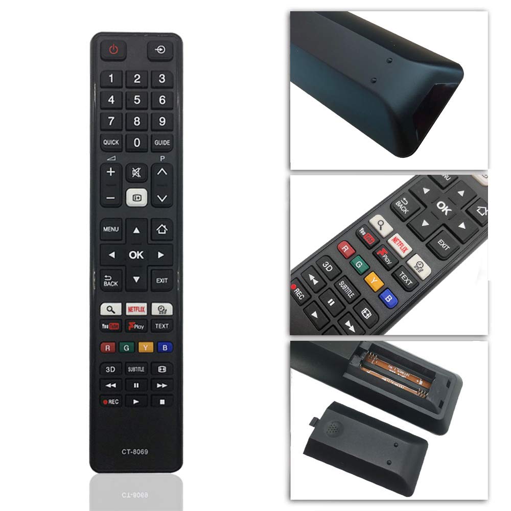 Replacement TOSHIBA Remote Control for Toshiba LCD LED Smart TV - No Setup Needed, Black - Image 2
