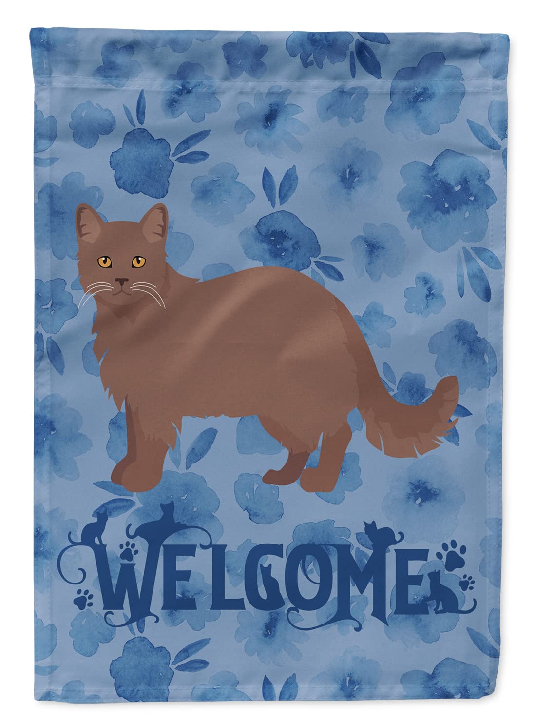 Drapeau de prestige York Chocolate chat Welcome Caroline's Treasures grande toile