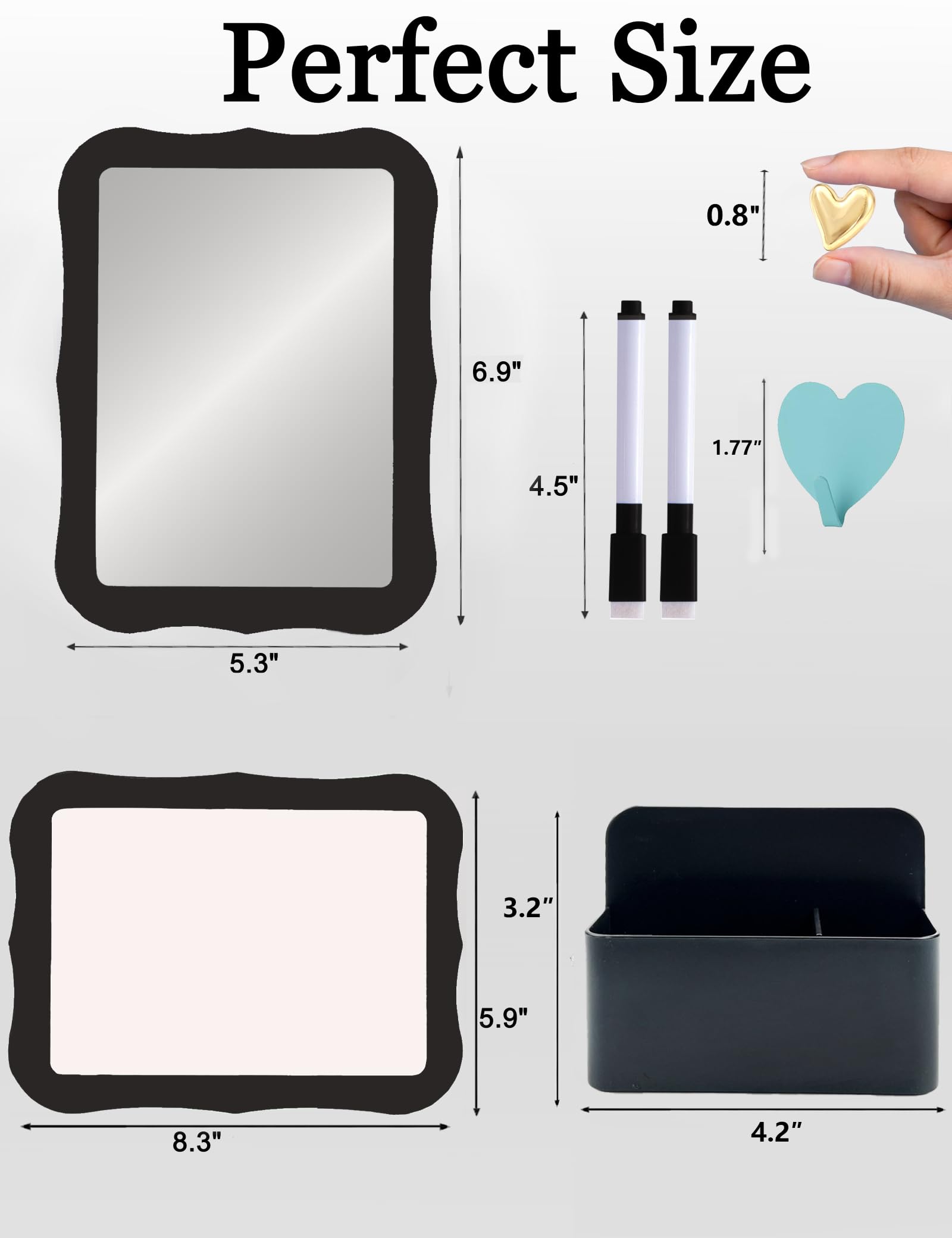 NQEUEPN Schließfach Organizer Set - Magnet-Spiegel & Whiteboard Für Schule & Büro