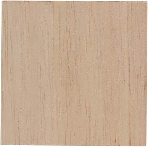 Miniatura 5 de Hilitand 4 calcomanías de madera tallada en madera para tallar cuadrados, sin pintar, para decoración de muebles de gabinete de puerta (párrafo uno)