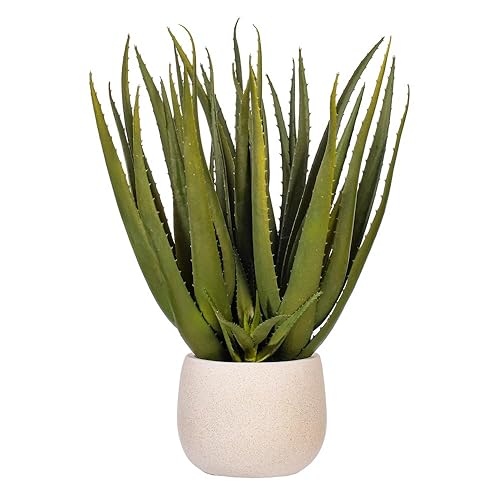 Vickerman 19.5" Artificial Green Aloe Plant in 5.3 x 6.5