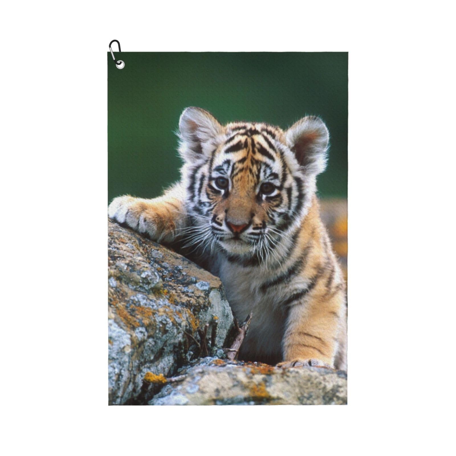 Hnnkloy Cute Tiger, 16x24 in Portable Waffle Golf Towels with Carabiner Clip for Golf Bag