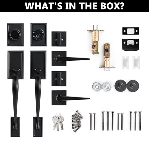 Miniatura 4 de MIRUO Juego de manijas para puerta delantera, juego de manijas de puerta doble con juego de cerradura de puerta doble resistente para maniquí,
