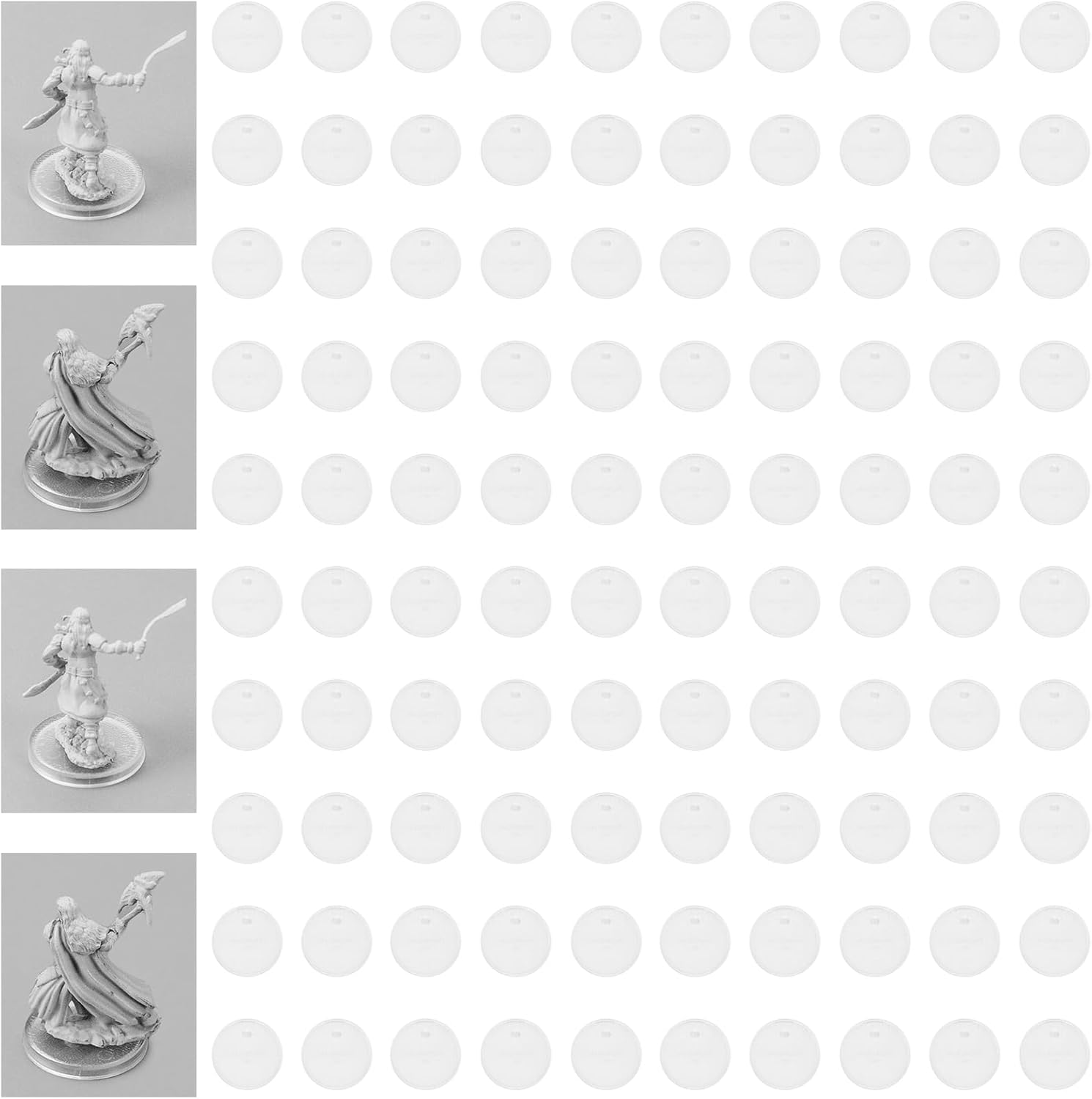 100Pcs Round Plastic Model Bases 32mm for Gaming Miniatures or Wargames Role Playing Board Game Figure Toy (100PCS-32mm-Black)