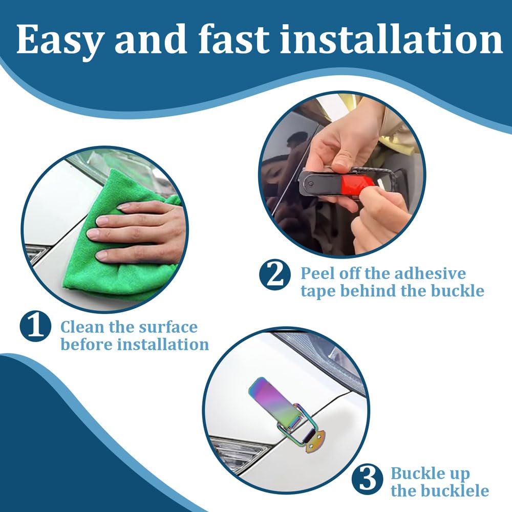 2PCS Car Bumper Clips Auto Bumper Security Hook Lock Clip Hasp Quick Release Front Rear Bumper Trunk Fastener — view 5