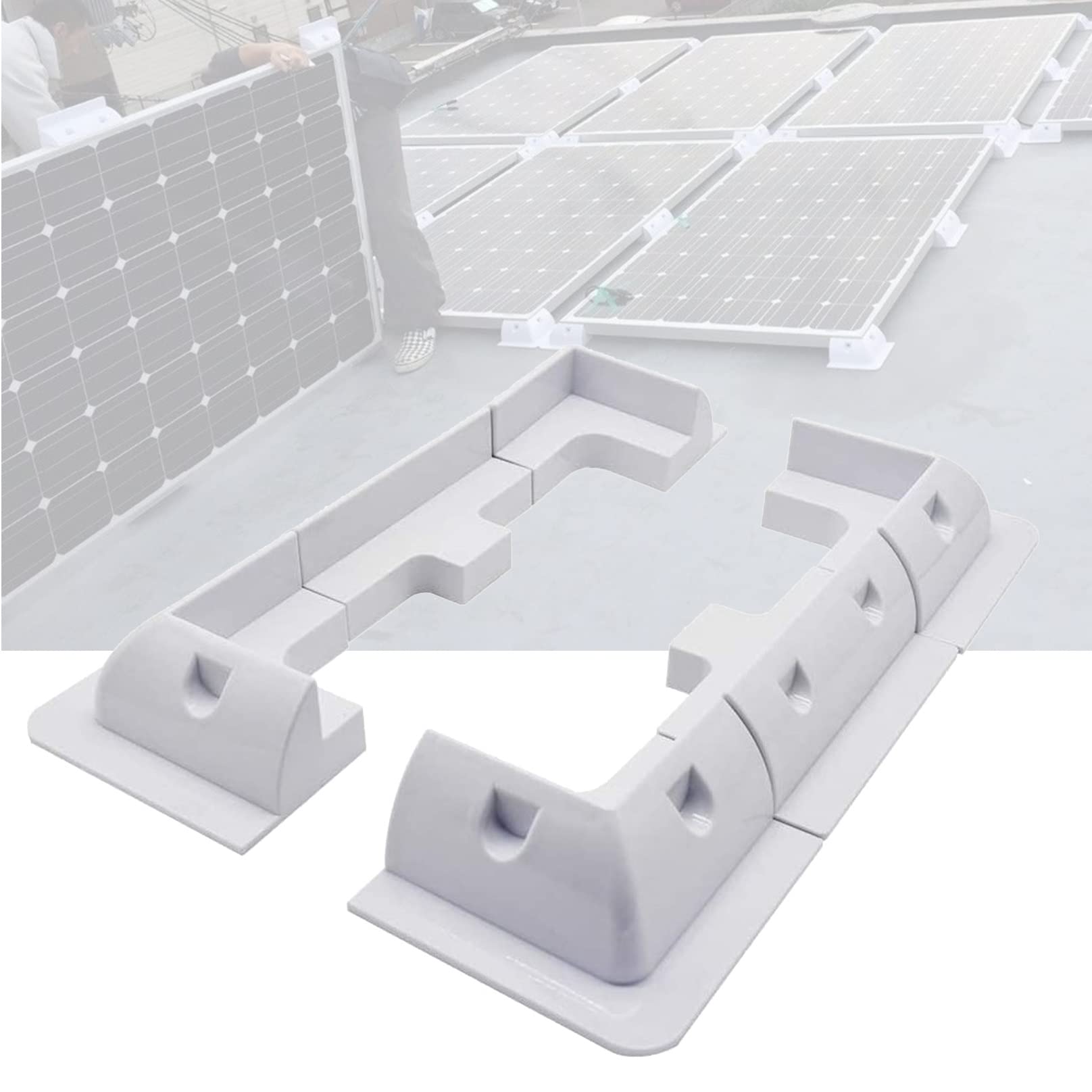 Staffa di montaggio per pannelli solari, Staffe di montaggio for pannello solare RV 6 pezzi Kit staffe di montaggio angolari in ABS su tetti di roulotte, veicoli, camper, capannoni, garage(White)