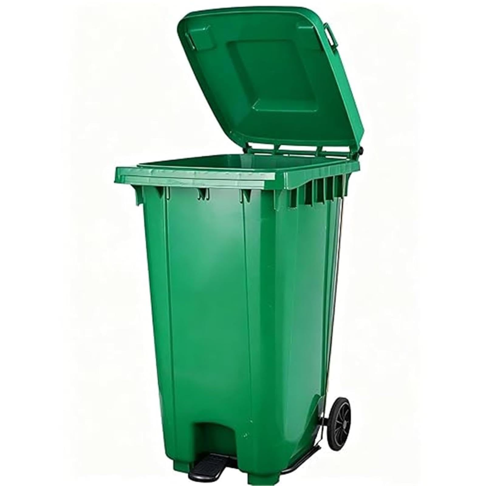 VITIWEDTY Heavy Duty Outdoor Trash Can, Wheeled Garbage Bin with Lid for Commercial and Residential Use (Green 32 Gallon/120L)