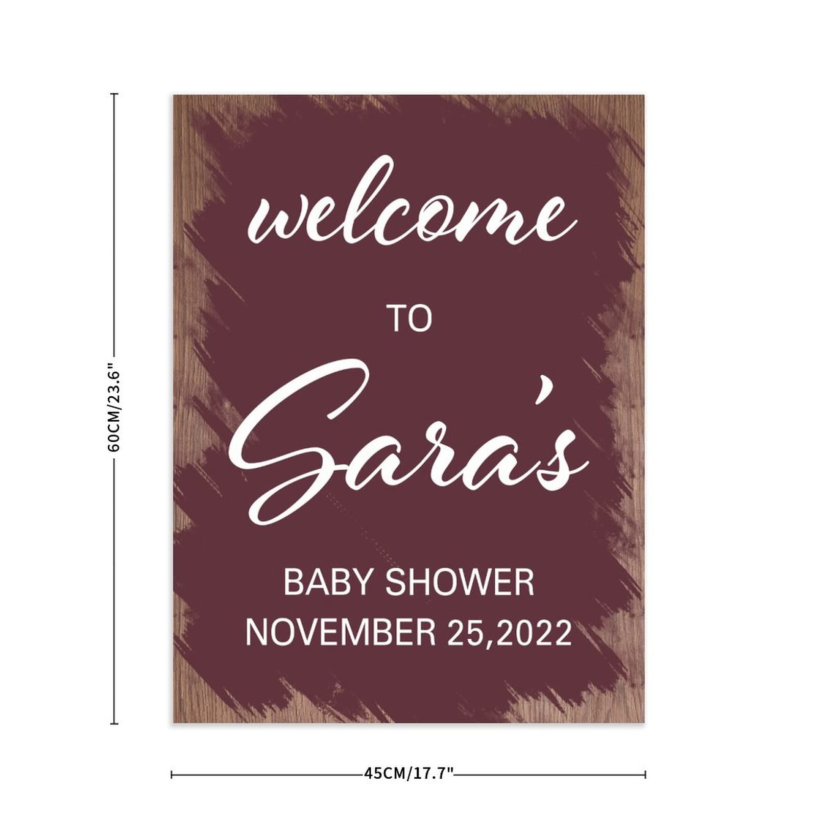 Welcome to Baby Shower ślub znak powitalny dom drewniany znak baby shower plakat spersonalizowany znak ślubny na przyjęcie weselne ceremonia zaręczyny przyjęcie dekoracje 61 x 45 cm