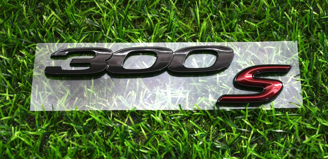 1pc Custom 300-S Trunk Emblem Nameplate 3D Badge Replacement for New 2020-2023 NoiseTrunk (Black Red)