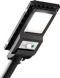 Luminária Refletor Solar Holofote Poste S500 Potente LED 12h Luz | 2 Anos Garantia Oversun