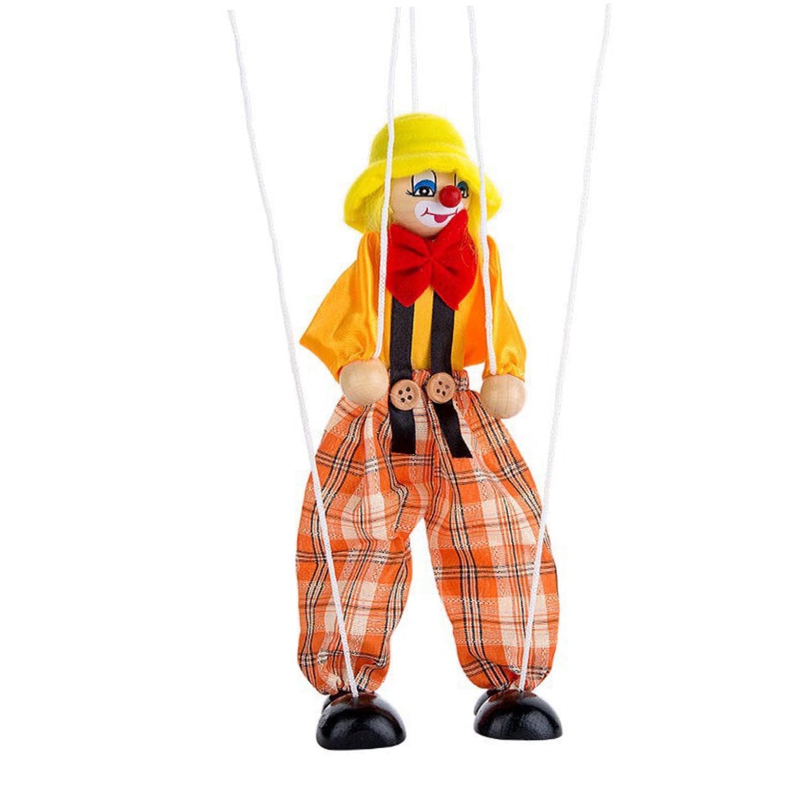 Marionette Puppets 9.45 Inch Wooden String Puppet with Movable Limbs for Imaginative Play Puppet Theater Yellow