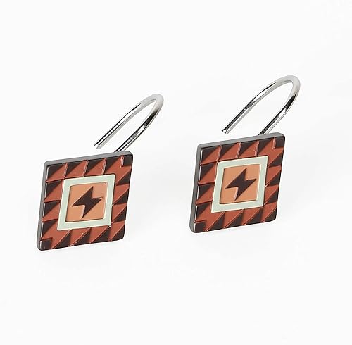 SKL Home Southwest Sunset - Ganchos para cortina de ducha (paquete de 12), color terracota