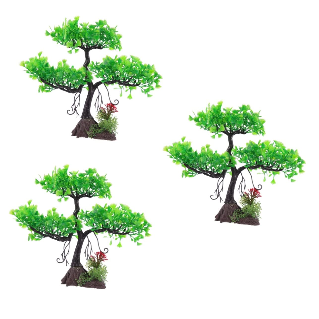 Sosoport 3 Piezas paisajismo del Acuario riego automático de Plantas Neto Artificial Plants decoración pecera Planta ártificial Accesorios Acuario Suministros para peceras Planta de
