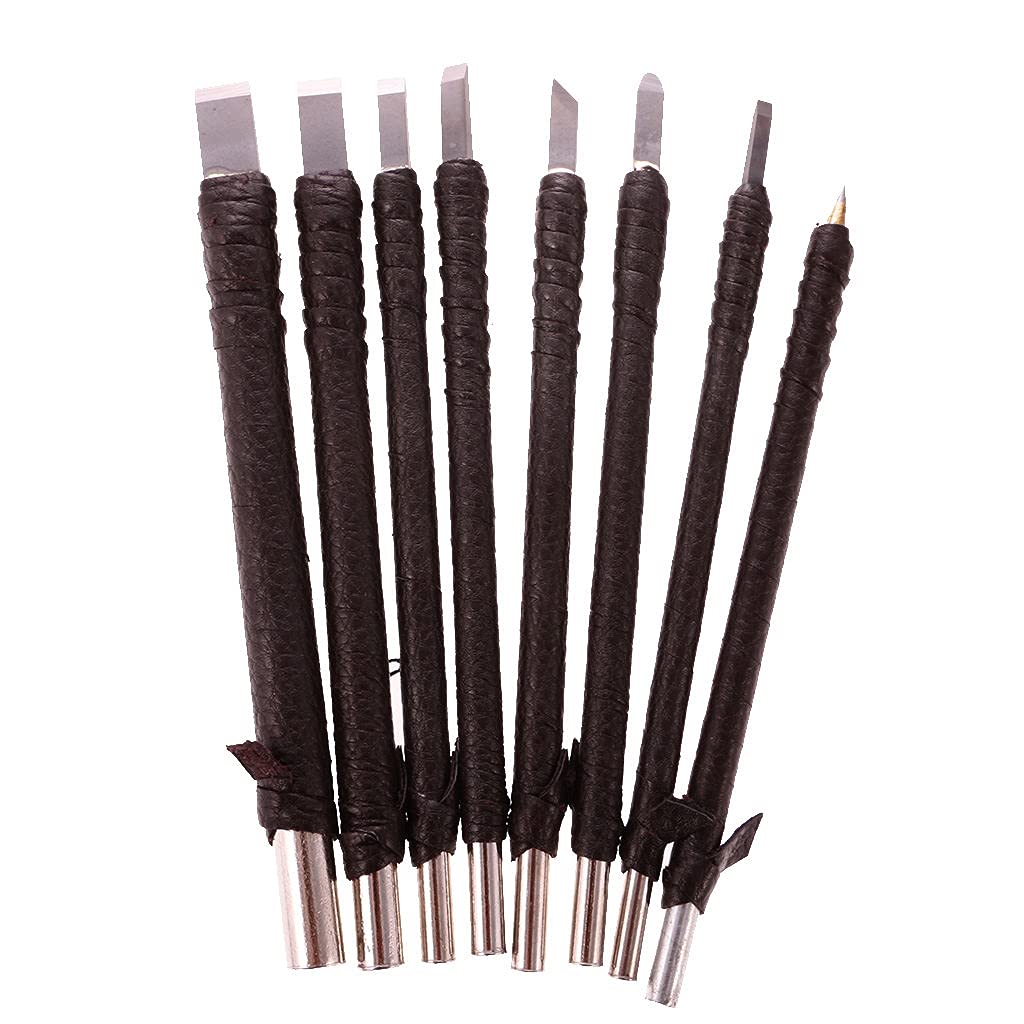 Conjunto De 8 Cincel De Madera Piedra Talla Sello Grabado Afición Herramienta De Artesanía Accesorios