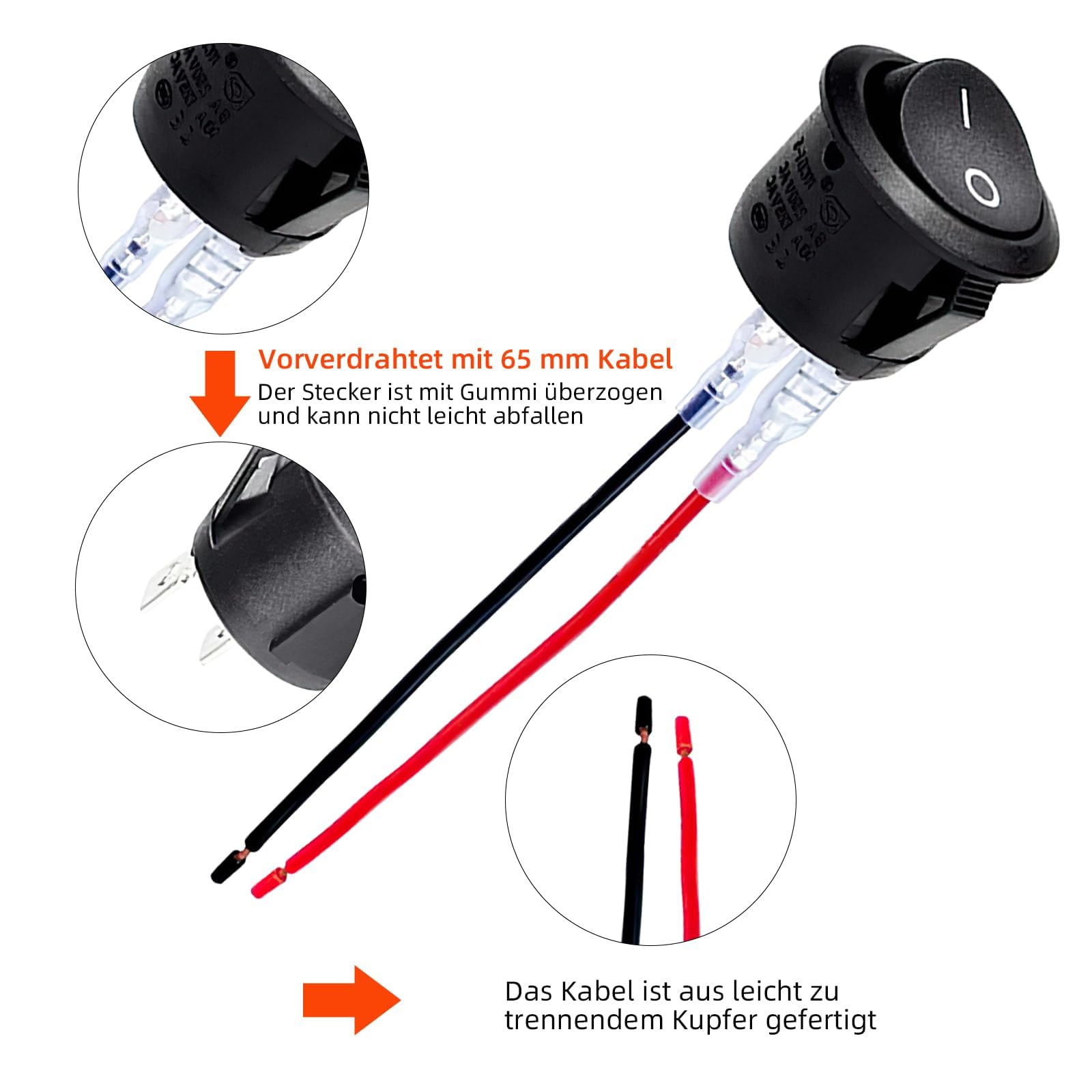 Interruttori A Bilanciere Rotondi - 5 Pezzi Per Auto, Barche Ed Elettrodomestici | ON/OFF SPST 2 Pin - Foto 11