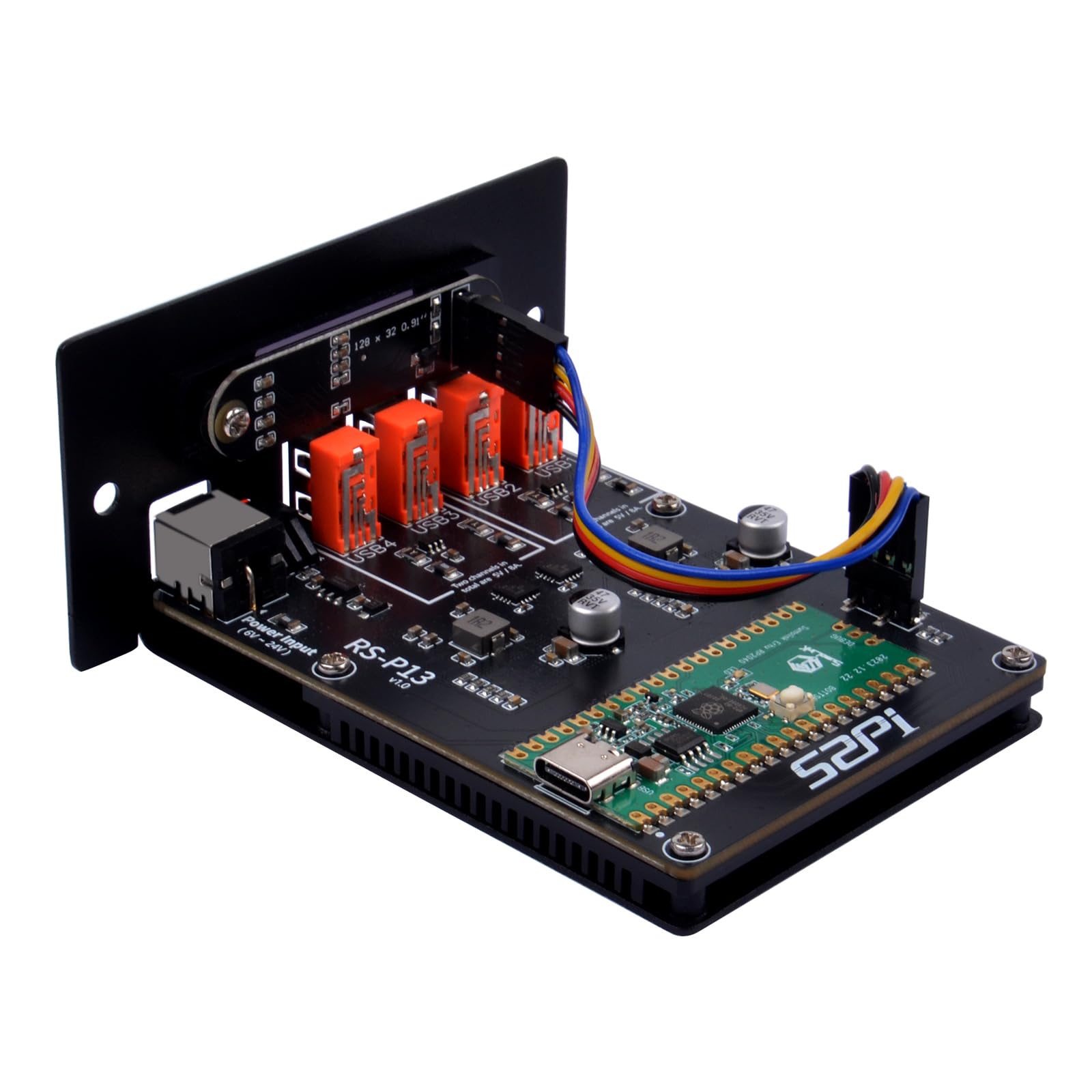 GeeekPi 4 USB Channel 5V Power Supply Module for 19 inch 1U Rackmount