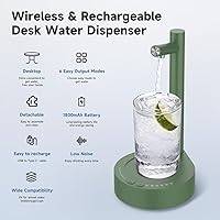 Vista 3 de Dispensador de agua de escritorio para botella de 5 galones, dispensador de agua eléctrico recargable portátil de mesa para jarra de 1 a 5 galones