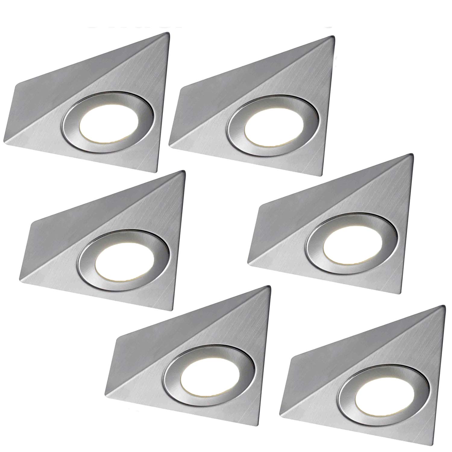 Loops 6X 2.6W Kitchen Pyramid Triangle Spot & Driver Stainless Steel Warm Light/White