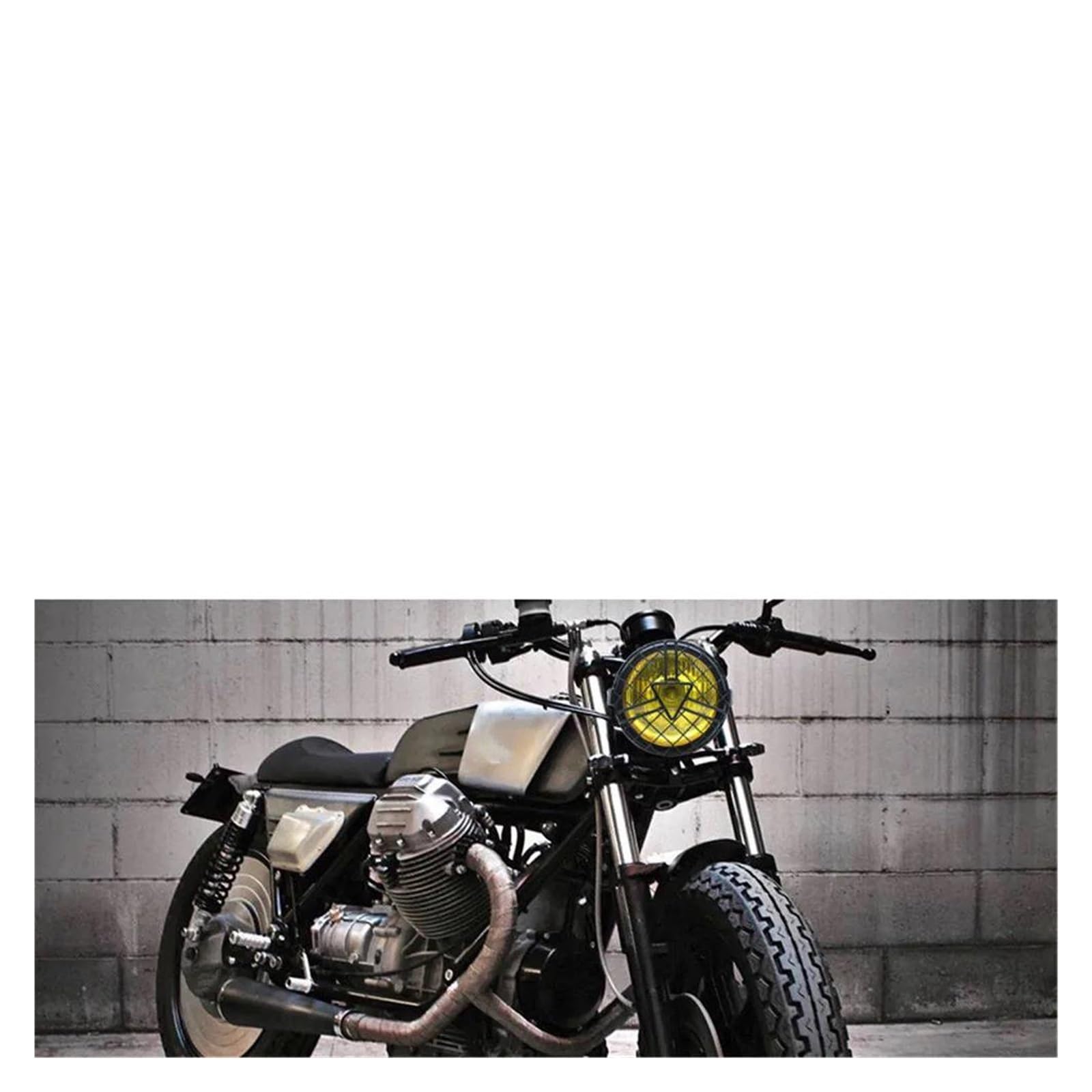 Phare LED Universel Pour Moto Café Racer – Style Vintage, Noir, éclairage Puissant – Facile à Monter
