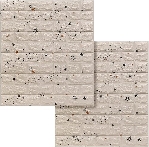 Miniatura 9 de Paquete de 2 paneles de pared autoadhesivos de espuma de ladrillo 3D de 27.6 x 30 pulgadas, papel tapiz adhesivo de pared para el hogar, dormitorio,