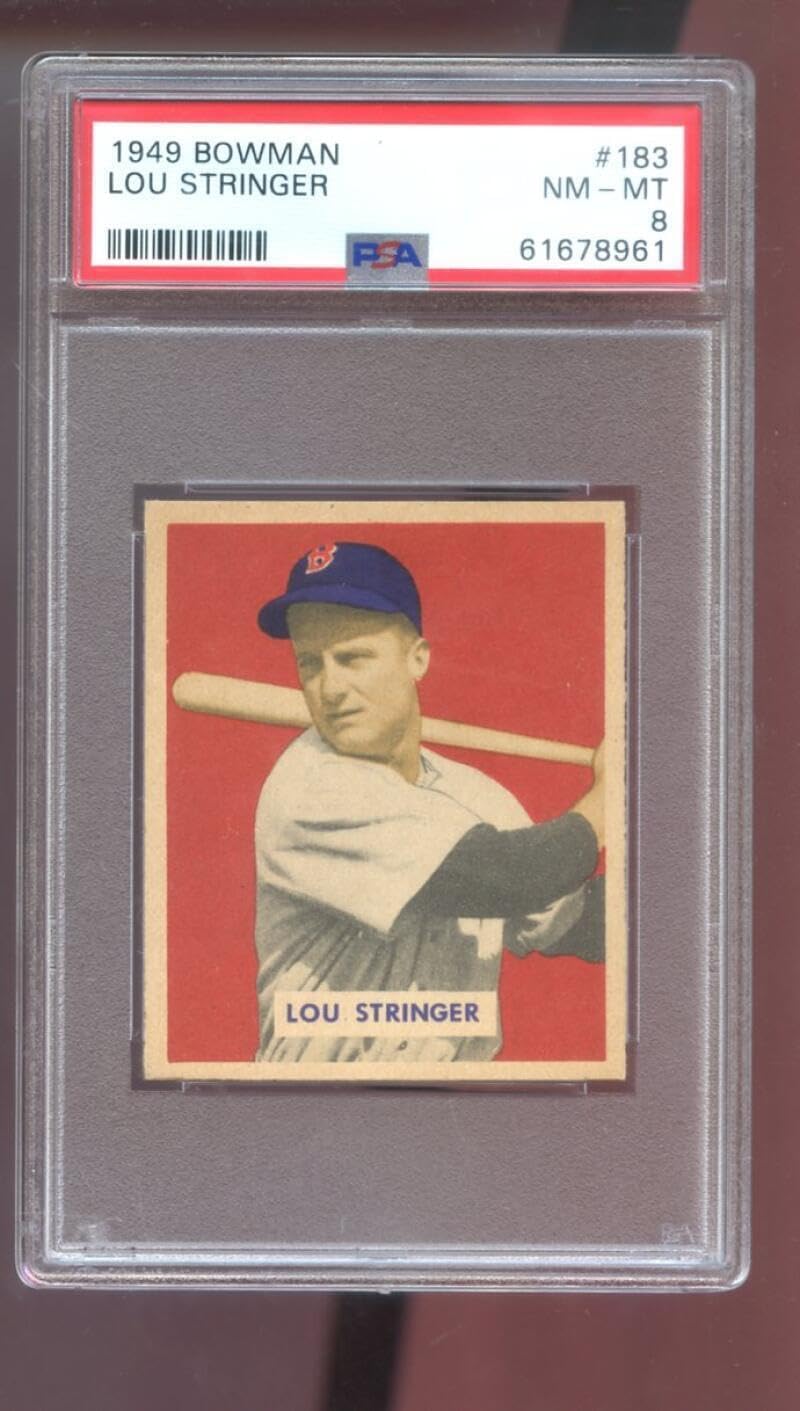 1949 Bowman #183 Lou Stringer PSA 8 Graded Baseball Card MLB Boston Sox - Baseball Cards