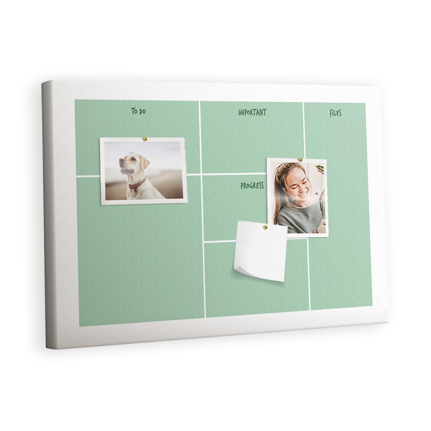 Bacheca in sughero orizzontale a parete | pannello per organizzazione ufficio home office | ideale per appunti foto idee e pianificazione - 60x40 - di legno - Organizzatore da scrivania