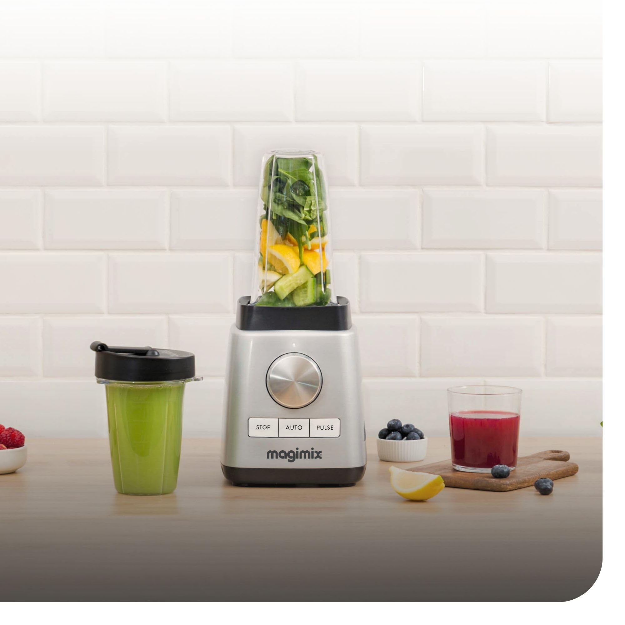 magimix Frullatore 2,5 L - Power 4 - Blender 1300W, Vaso in Vetro termoresistente, 4 Programmi Automatici, Smoothie, Zuppe, Ghiaccio Tritato, Pulizia Automatica - Rosso