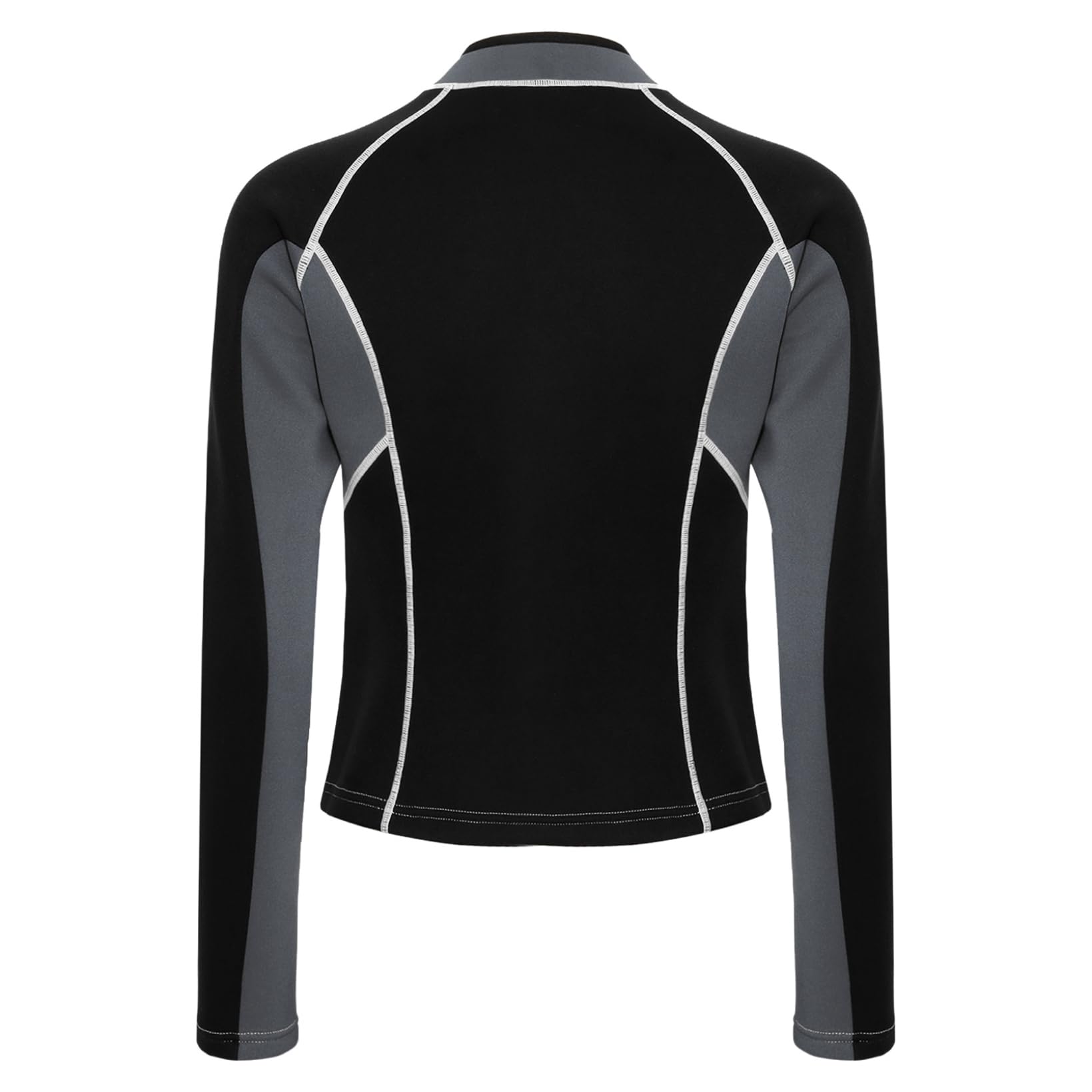 Hansber Donna Tee Rash Guard Neoprene Immersione Donne Beachwear Swimwear | Con Cerniera,Costumi Bagno Professionali,Color Block,Attività Acquatica,Surf,Volley Acquatico,Spiaggia,Sub,Paddle,Snorkeling