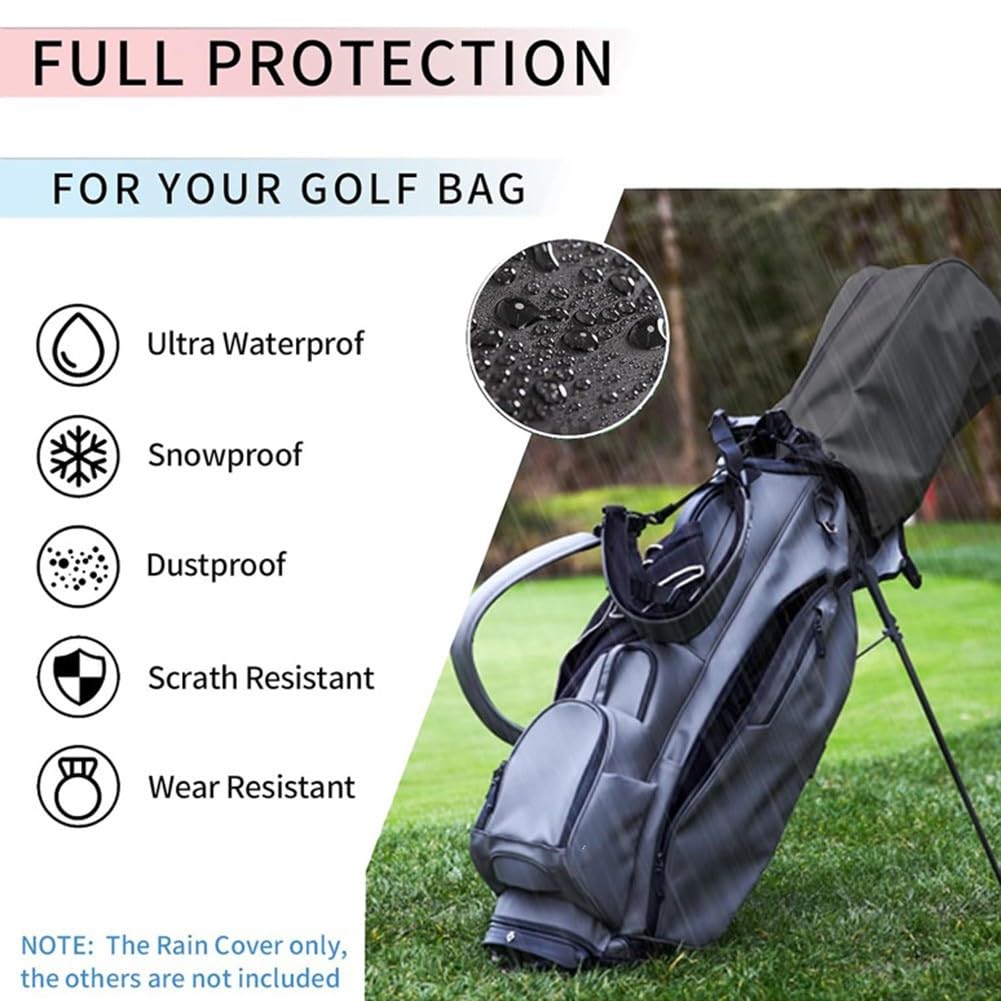 Oxford Cloth Golf Bag Rain Cover, Tour Bags Golf Bags Rain Hood, Equipped With Adjustable Fastening Buckles