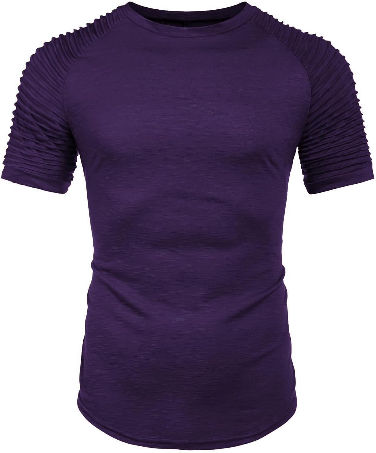 COOFANDY Men's Muscle T-Shirt Pleated Raglan Sleeve Bodybuilding Gym Tee Short Sleeve Fashion Workout Shirts Hipster Shirt - Image 4
