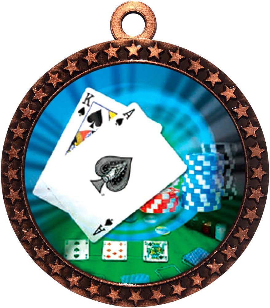 Express Medals 1 to 50 Packs Black Jack Bronze Medal Trophy Award with Neck Ribbon D212-MY468