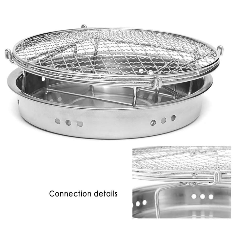 Grill Zdejmowany grill węglowy, Okrągłe grille Przenośny Łatwe do czyszczenia, Odpowiedni dla 1-2 osób Odpowiedni na Kemping Piesze wycieczki Grillowanie
