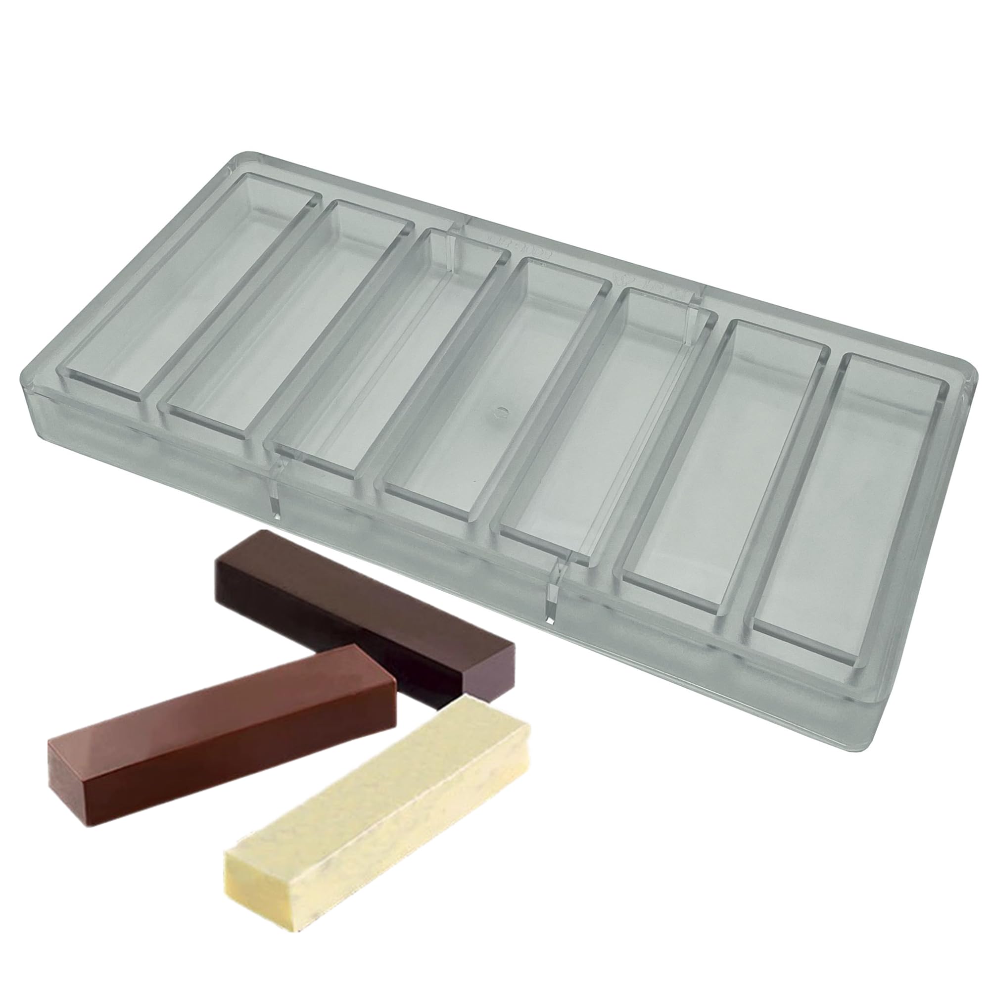 Moule en polycarbonate chocolat Gralona à 7 cavités pour barres et bonbons