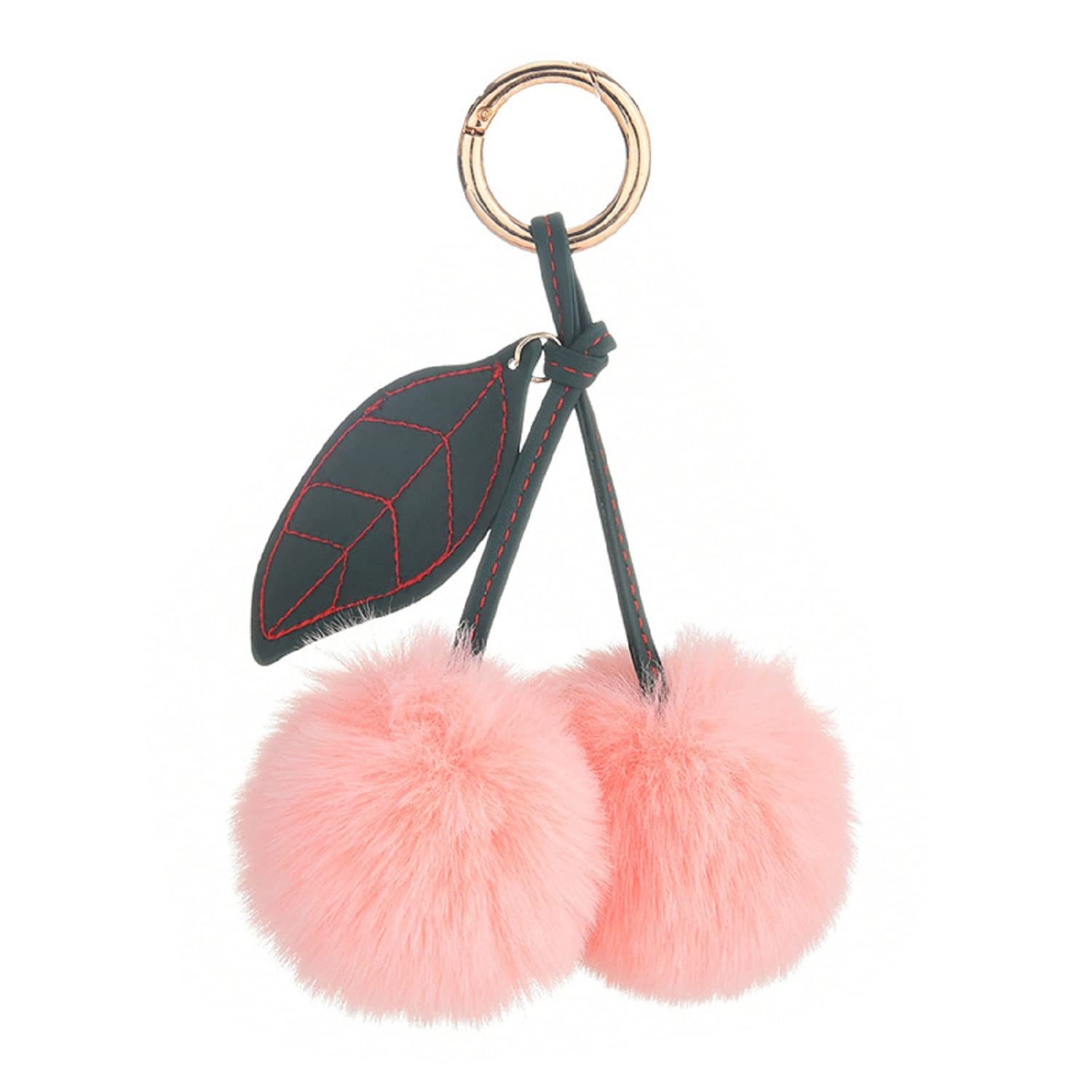 Creative Cherry Hair Ball Keychain Plush Bag Pendant Hair Ball Accessories