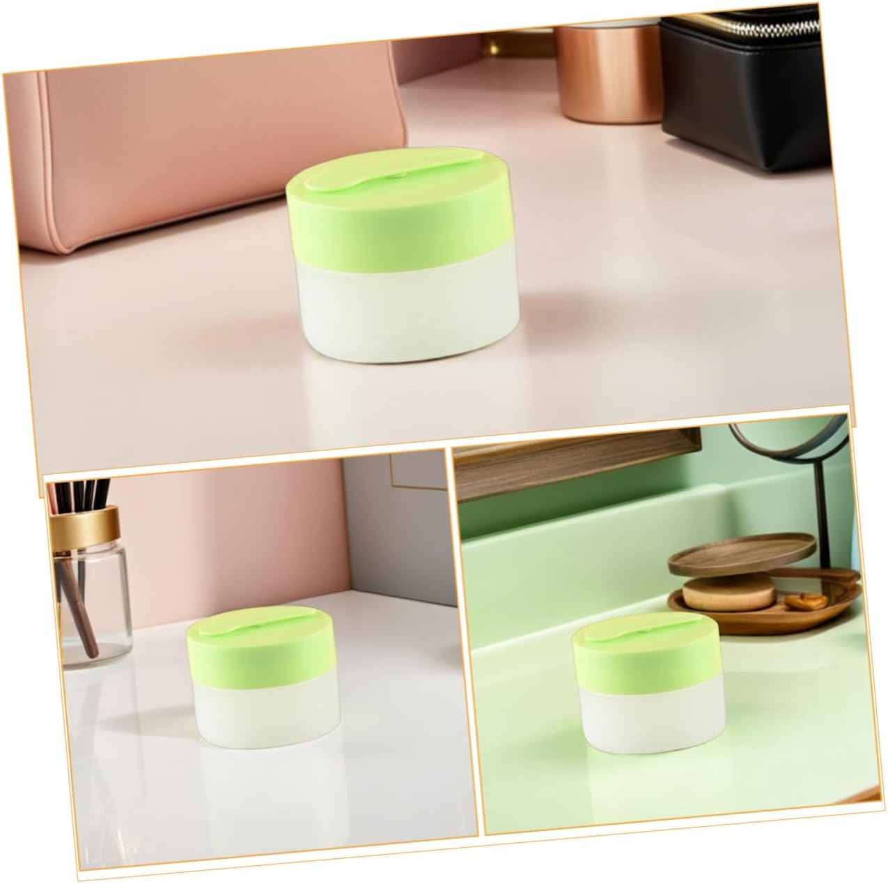 TEHAUX 6pcs 110g Frosted round Plastic Jars with Magnetic Spoon and Replaceable Inner Liners Refillable Cosmetic Sample Containers for Face Cream Travel Storage image 3