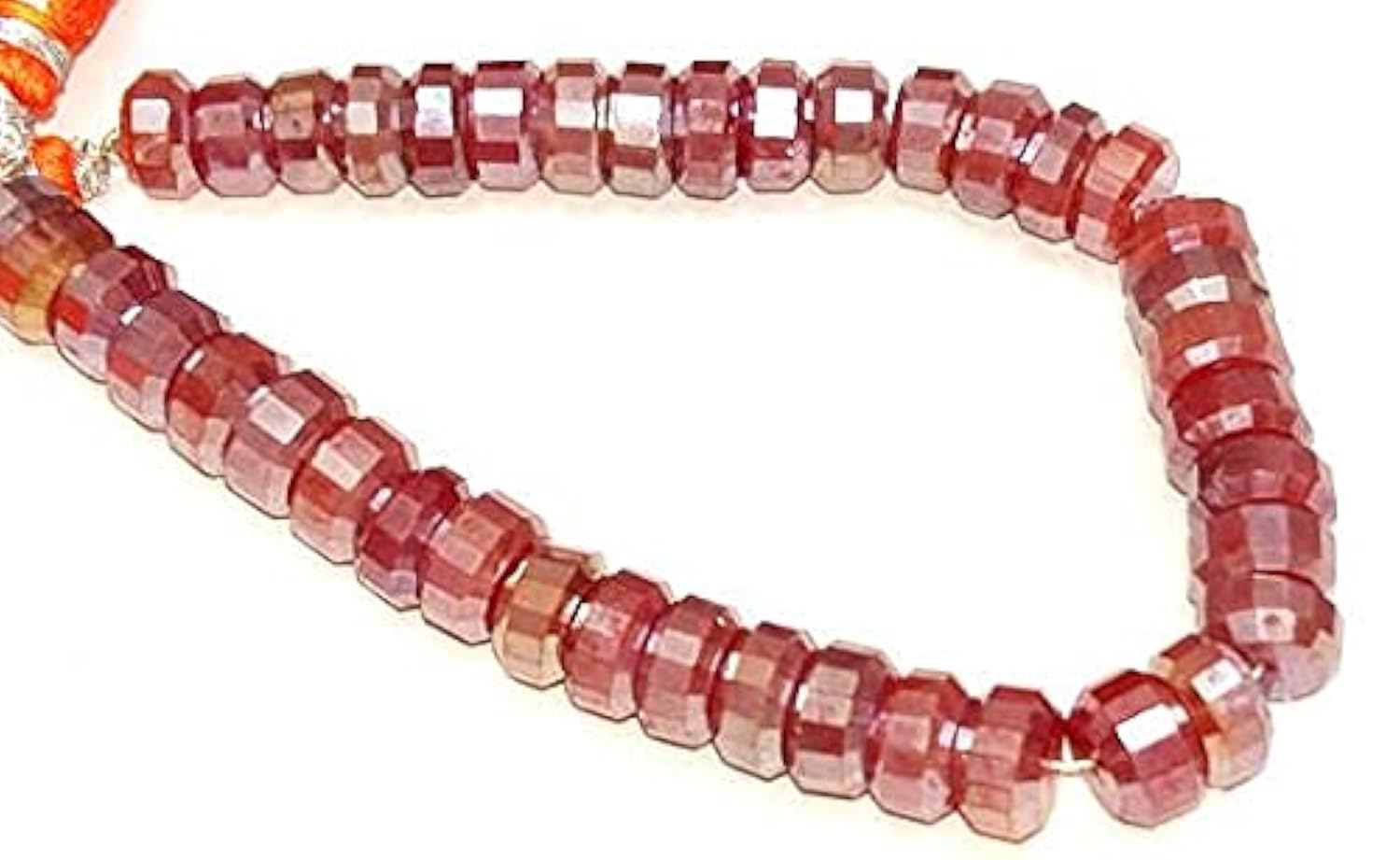 Perles en cornaline facettées de qualité mystique pour création de bijoux uniques en 8mm