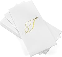 Vista 23 de AMERICAN HOMESTEAD - Toallas de mano desechables – Servilletas de invitados con monograma de lámina plateada – Toallas de papel de baño similares al